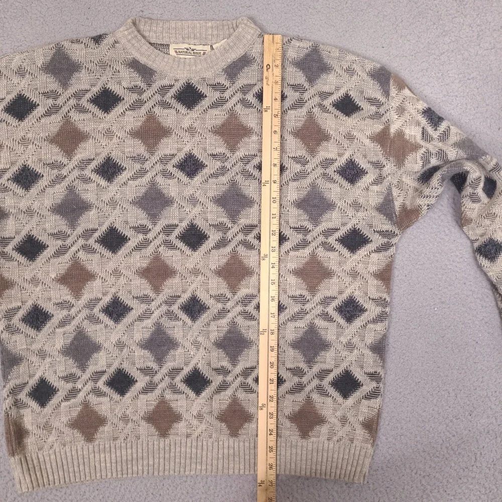 Vintage 90s‎ Natural Issue Sweater Mens XL Tan Brown Textured Cotton Knit